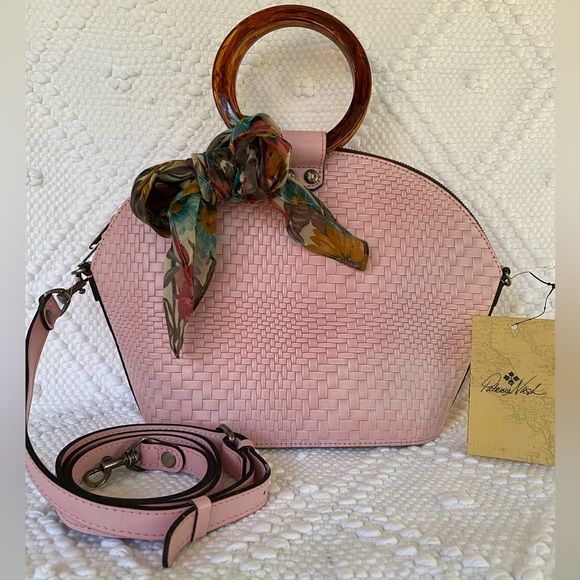 Patricia Nash-Blush Pink•Wavy Woven• Meldola c/b Satchel•NWT! - Picture 2 of 11